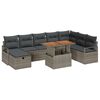 vidaXL Garden Sofa Set Height-Adjustable 9 pcs Grey Poly Rattan