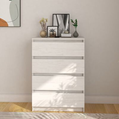 vidaXL Side Cabinet White 60x36x84 cm Solid Pinewood