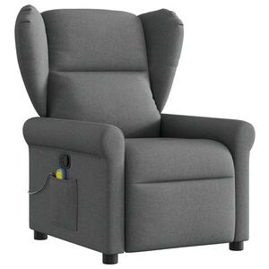 vidaXL Massage Recliner Chair Dark Grey Fabric