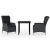 vidaXL 3 Piece Garden Dining Set Dark Grey