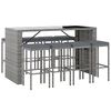 vidaXL 9 Piece Garden Bar Set with Cushions Grey Poly Rattan