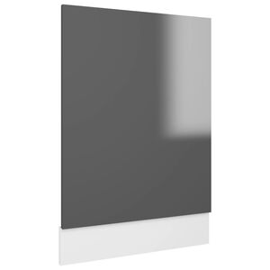 vidaXL Dishwasher Panel | High gloss grey | Engineered wood | 45x3x67 cm