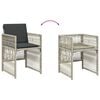 vidaXL 5 Piece Garden Dining Set with Cushions Light Grey Poly Rattan