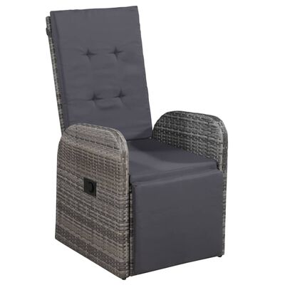 vidaXL Outdoor Chair with Cushion Poly Rattan Black