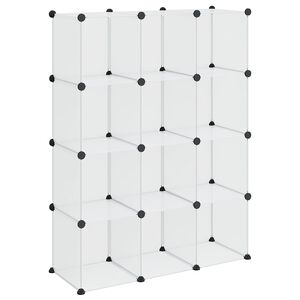 vidaXL Storage Cube Organiser with 12 Cubes Transparent PP