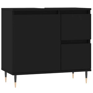 vidaXL Bathroom Cabinet Black 65x33x60 cm Engineered Wood