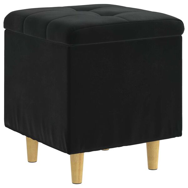 vidaXL Storage Ottoman with Cushion Black 40 x 40 x 45 cm Velvet
