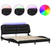 vidaXL Bed Frame with LED without Mattress "Hvar" Black and White 180x200 cm