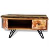 vidaXL Coffee Table with Iron Pin Legs Solid Reclaimed Wood