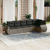 vidaXL 6 Piece Garden Sofa Set with Cushions Grey Poly Rattan