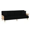 vidaXL Sofa Bed with Armrests Black Fabric