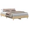 vidaXL Bed Frame No Mattress Sonoma Oak 135x190 cm Engineered Wood
