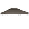 vidaXL Gazebo Top Cover | Taupe | Polyester with PVC coating | 4x3 m