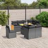 vidaXL 9 Piece Garden Sofa Set with Cushions Black Poly Rattan