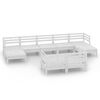 vidaXL 9 Piece Garden Lounge Set White Solid Wood Pine