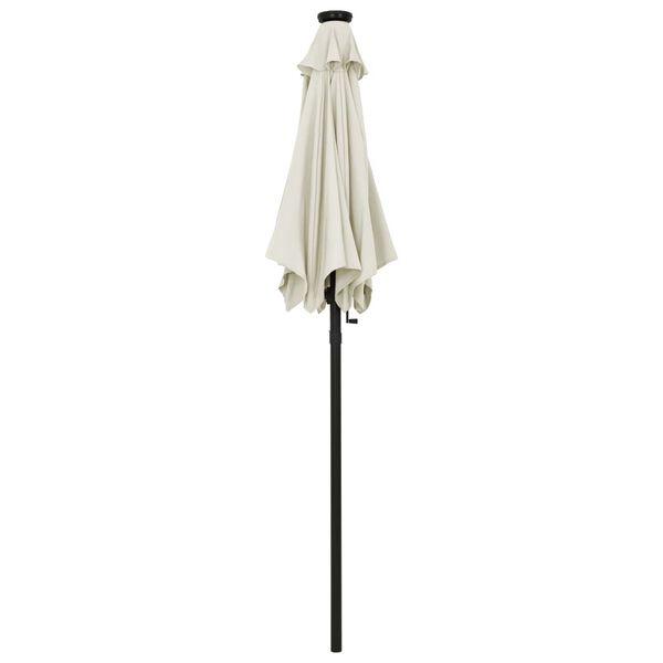 vidaXL Garden Parasol with LED Lights Sand 200x211 cm Aluminium