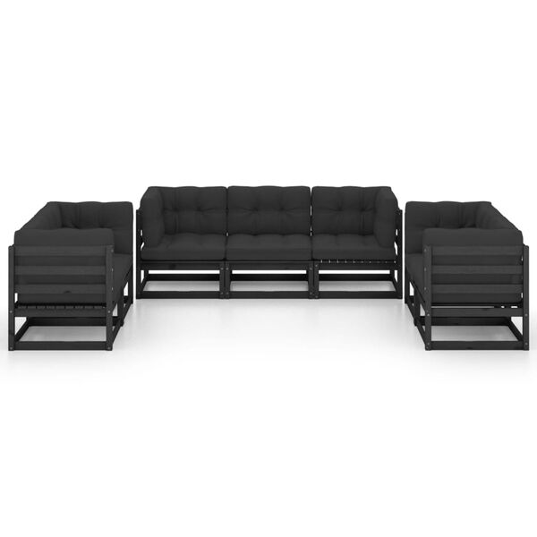 vidaXL 7 Piece Garden Lounge Set with Cushions Solid Pinewood