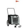 vidaXL Pet Bike Trailer Black and Grey Oxford Fabric and Iron