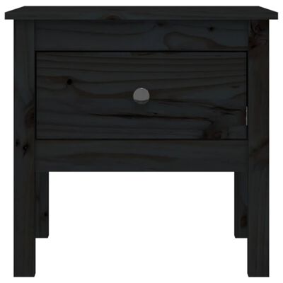 vidaXL Side Tables 2 pcs Black 50x50x49 cm Solid Wood Pine
