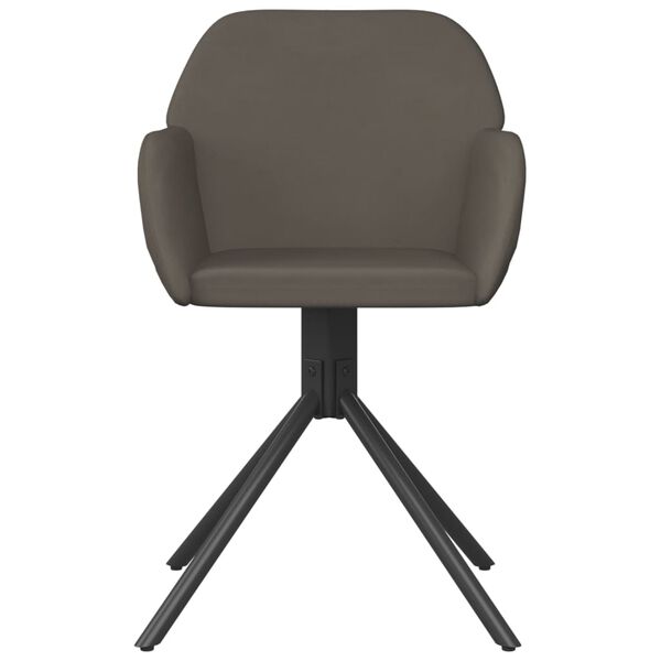 vidaXL Swivel Dining Chairs 2 pcs Dark Grey Velvet