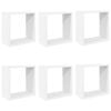 vidaXL Wall Cube Shelves 6 pcs White 30x15x30 cm