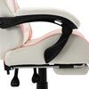 vidaXL Racing Chair with Footrest Pink and White Faux Leather