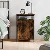 vidaXL Bedside Cabinet Smoked Oak 40x42x60 cm Engineered Wood