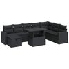 vidaXL 9 Piece Garden Sofa Set with Cushions Black Poly Rattan