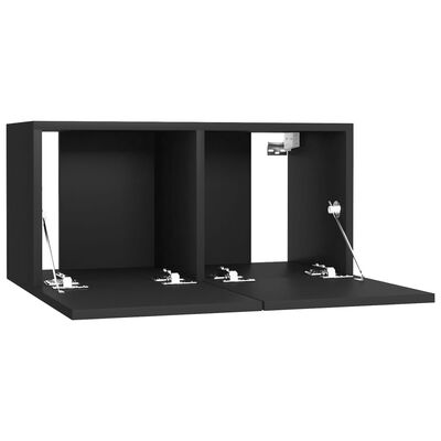 vidaXL TV Cabinets 4 pcs Black 60x30x30 cm Engineered Wood