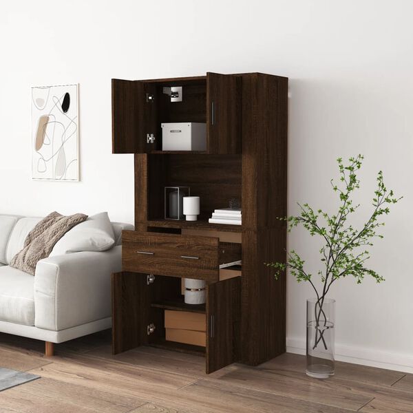 vidaXL Highboard Brown Oak Engineered Wood