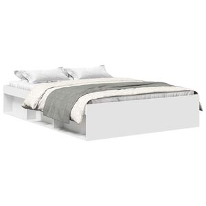 vidaXL Bed Frame without Mattress White 135x190 cm Double Double