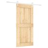 vidaXL Sliding Door Natural and White 95 x 210 cm Solid Pine Wood