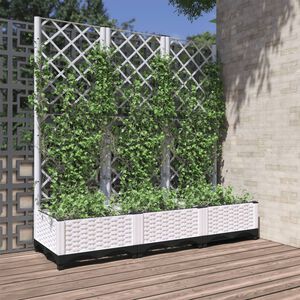 vidaXL Garden Planter White 120 x 40 x 121.5 cm