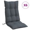 vidaXL Highback Chair Cushions 6 pcs Anthracite Oxford Fabric