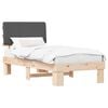 vidaXL Bed Frame with Upholstered Headboard Dark Grey 90 x 190 cm