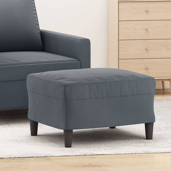 vidaXL Footstool Dark Grey 60x50x41 cm Velvet