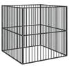 vidaXL Dog Playpen 4 Panel Black Galvanised Steel