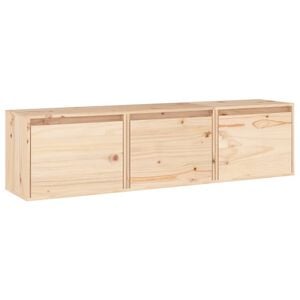 vidaXL TV Cabinet | Set of 3 | Pine | Solid Pine Wood | Medium | TV Cabinet