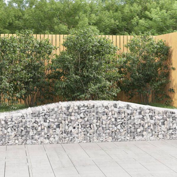 vidaXL Arched Gabion Baskets 4 pcs 400x50x40/60 cm Galvanised Iron