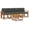 vidaXL Outdoor Sofa Set 5 pcs Natural and Anthracite