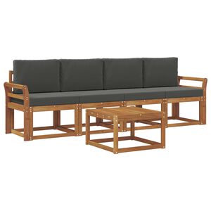 vidaXL Outdoor Sofa Set 5 pcs Natural and Anthracite