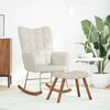 vidaXL Rocking Chair with Stool Cream Velvet