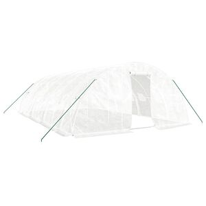 vidaXL Greenhouse with Steel Frame White 40 m&sup2; 8x5x2.3 m