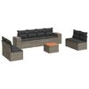 vidaXL 9 Piece Garden Sofa Set with Cushions Grey Poly Rattan