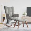 vidaXL Rocking Chair with a Stool Light Grey Velvet