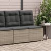 vidaXL Reclining Garden Sofa with Cushions Grey Poly Rattan