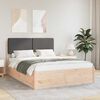vidaXL Bed Frame with Upholstered Headboard Dark Grey 150 x 200 cm