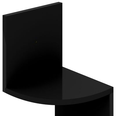 vidaXL Wall Corner Shelf High Gloss Black 19x19x123 cm Engineered Wood