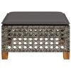 vidaXL Garden Stool with Cushion Grey 63.5x56x32 cm Poly Rattan