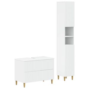 vidaXL 2 Piece Bathroom Cabinet Set ARNHEM White Engineered Wood